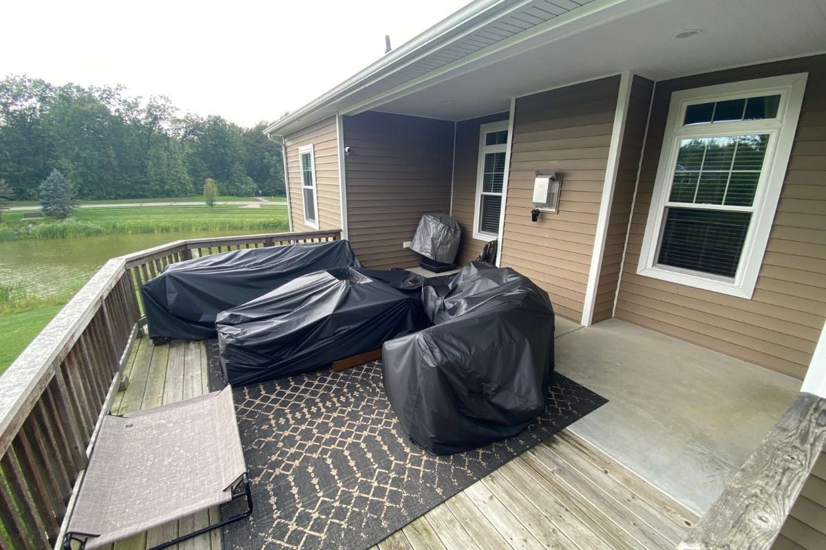unfinished sunroom addition near Triangle Lake Howell Michigan