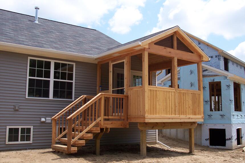 sunroom addition in Northern Michigan built by Custom Built Design and Remodeling