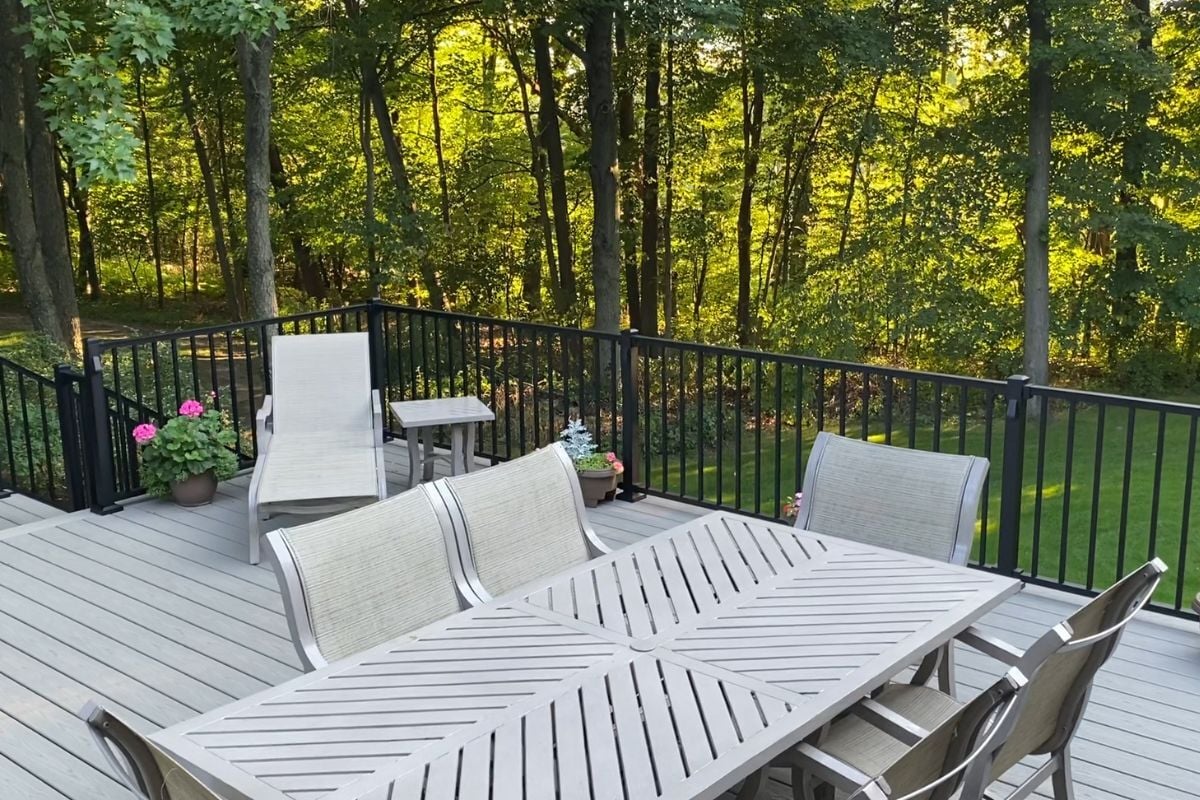 composite deck remodeling project in Okemos Michigan built by Custom Built Design and Remodeling