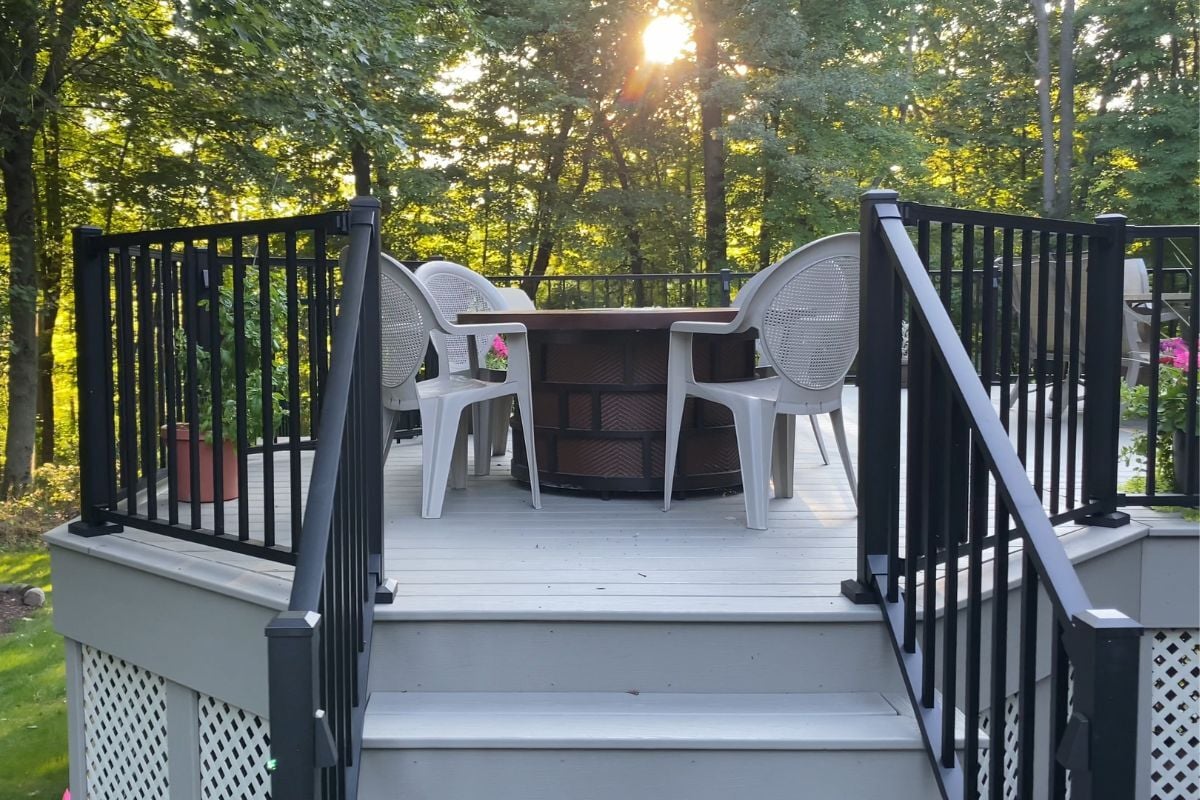 composite deck remodeling project in Okemos Michigan built by Custom Built Design and Remodeling